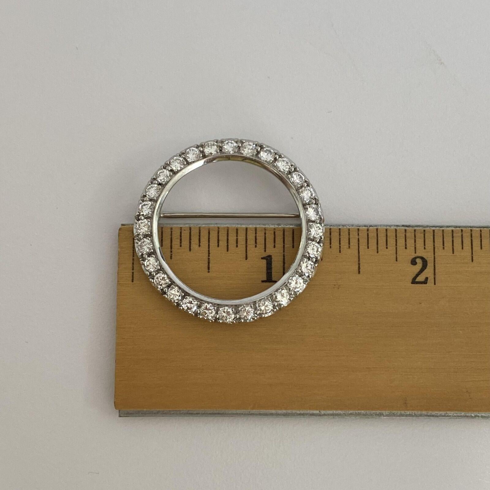 Artisan Platinum Vintage Diamond Circle Brooch