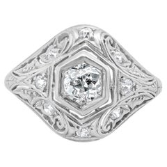 Platinum Vintage Diamond Engagement Ring