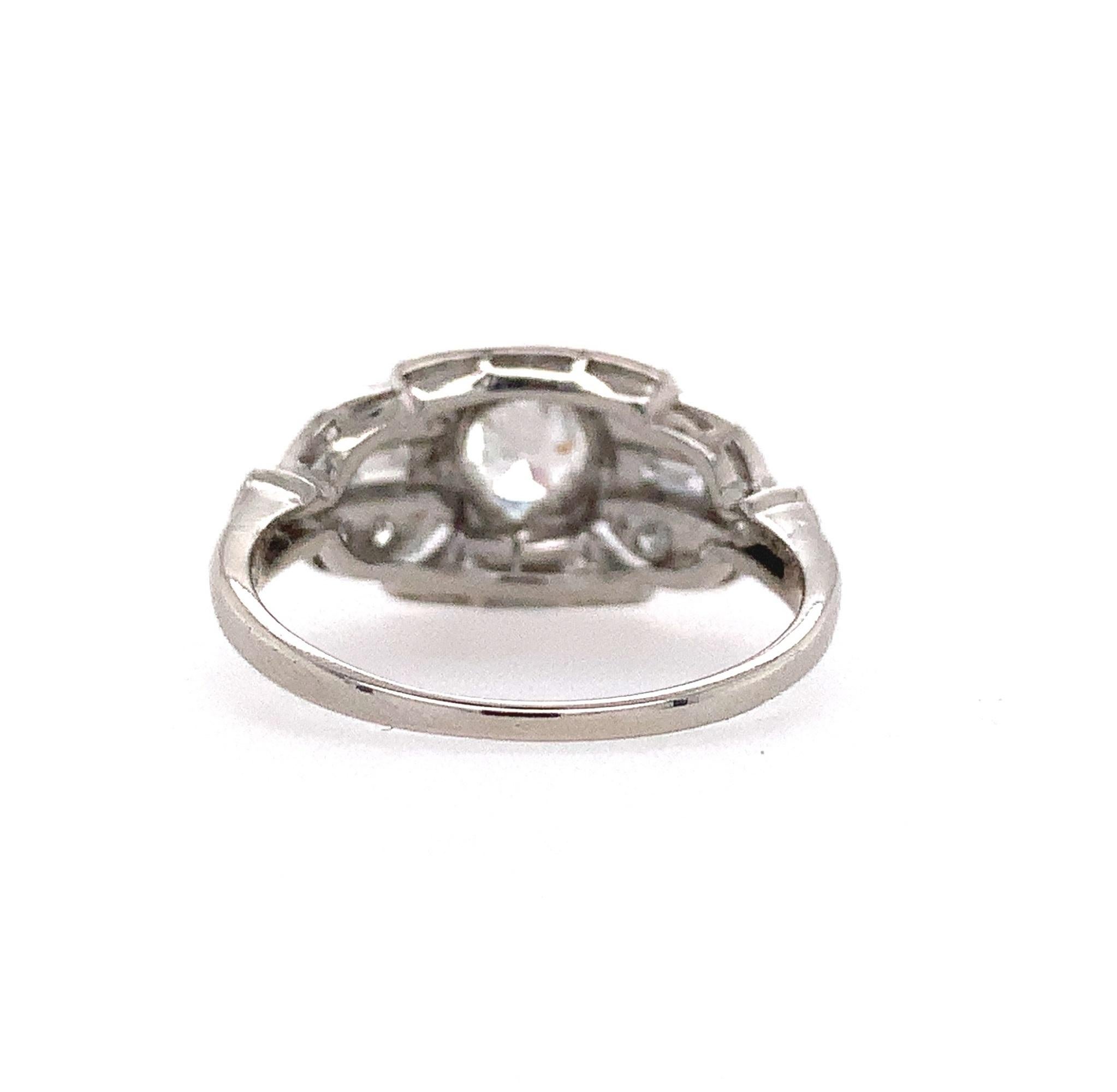 Women's Platinum Vintage Diamond Ring 1/2ctw For Sale