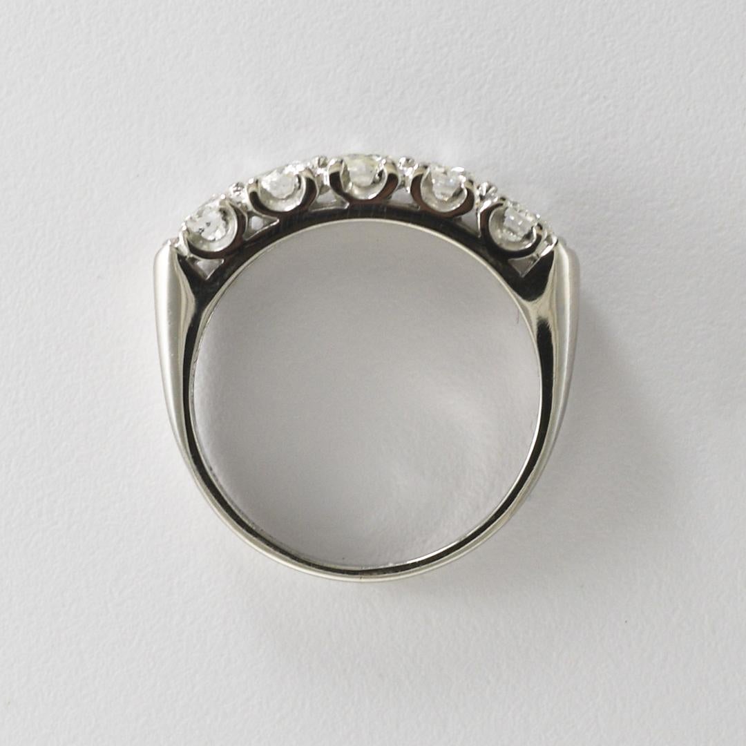 Platinum Vintage Diamond Ring 1.20ct For Sale 2