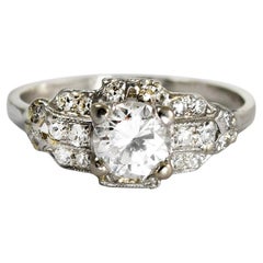 Platinum Vintage Diamond Ring GIA Certified 1.08 Carat
