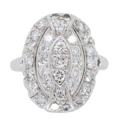 Platinum Vintage Diamond Shield Ring