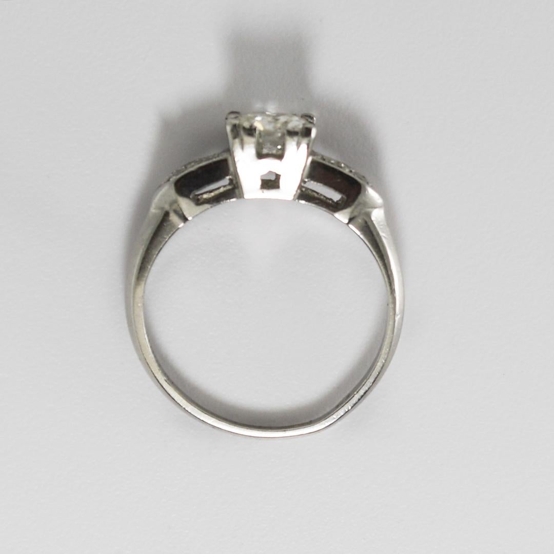 Platin Vintage Diamant Solitär Ring 0,63 Karat Platin 2