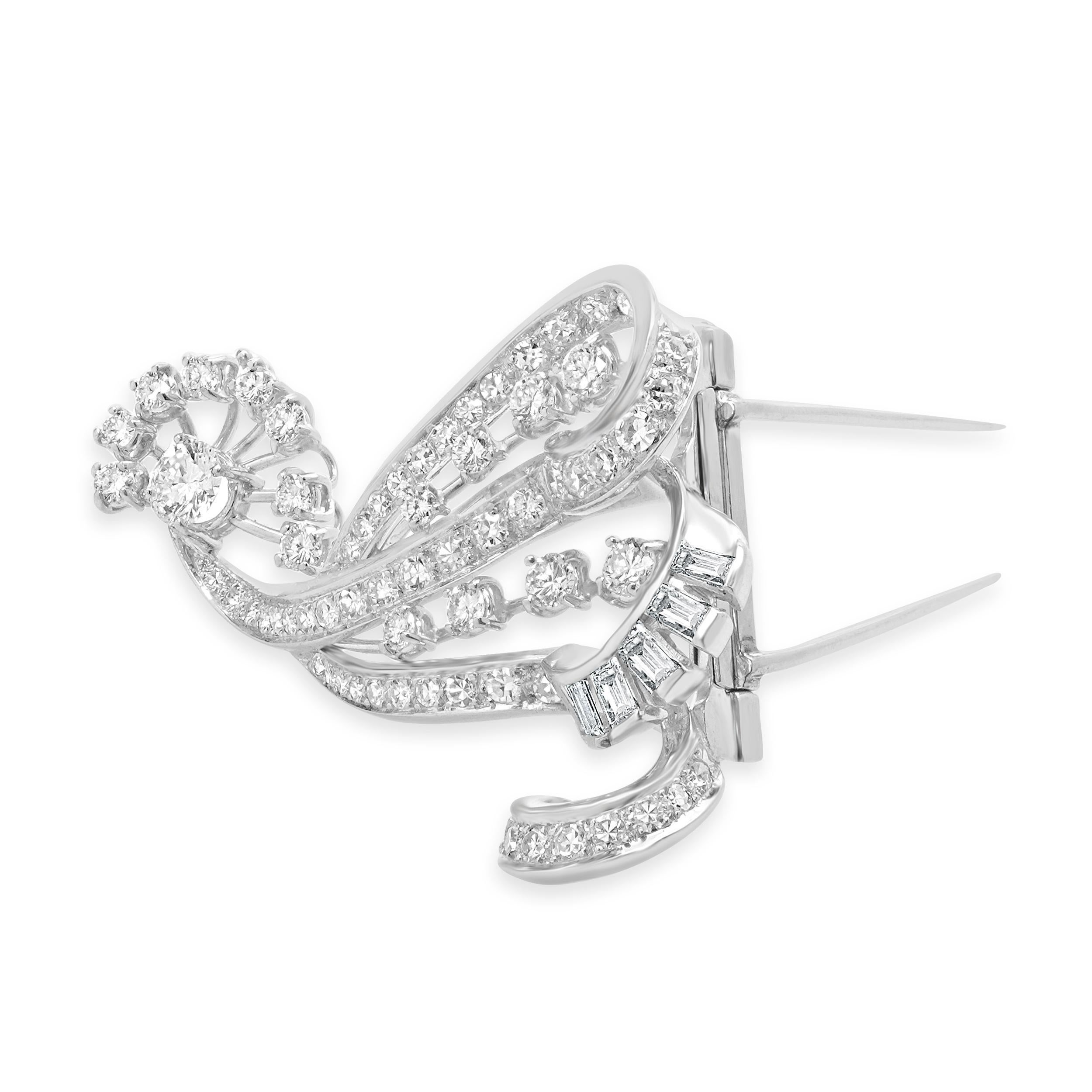 Designer: custom design
Material: Platinum 
Diamonds: round brilliant cut = 4.31cttw
Color: G / H
Clarity: SI1
Weight: 17.49 grams

180-175