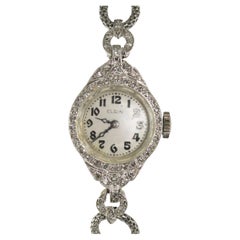 Montre en platine à diamants de l'époque Elgin