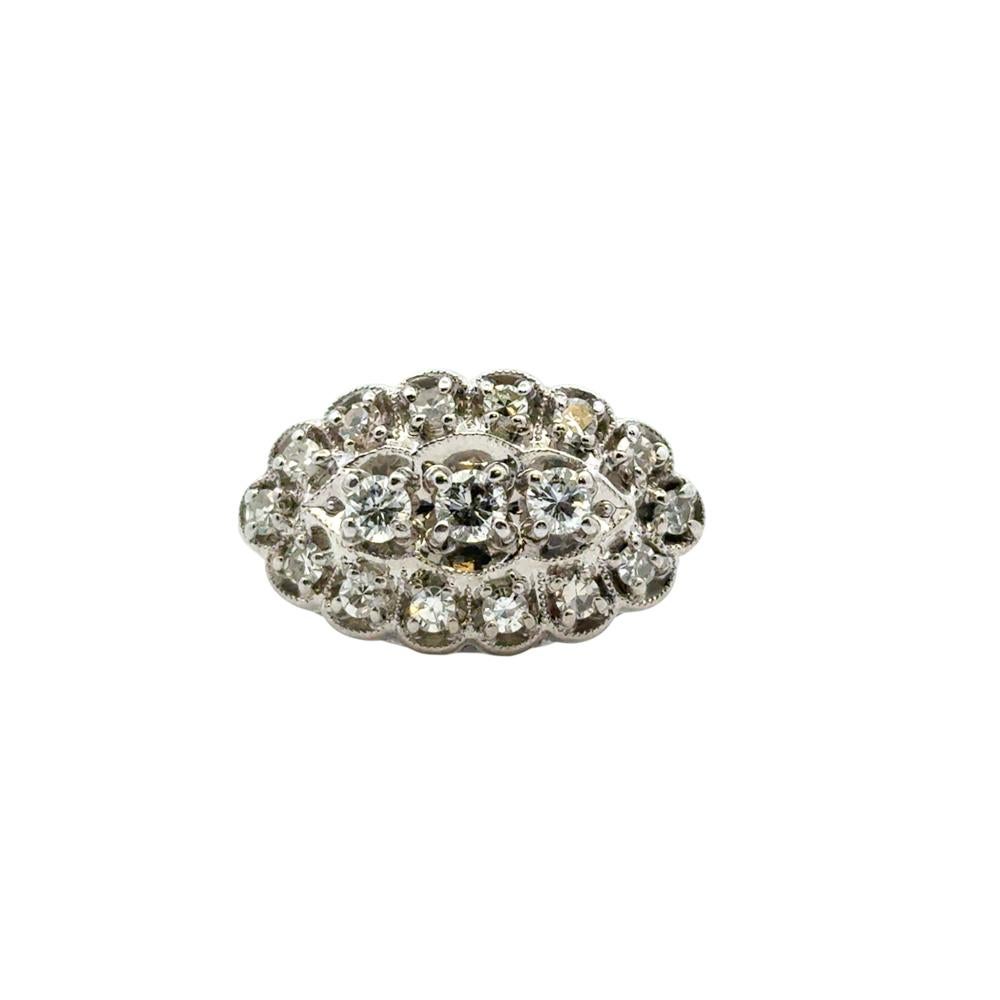 Platinum Vintage Style 0.50ctw Diamond Ring For Sale 5