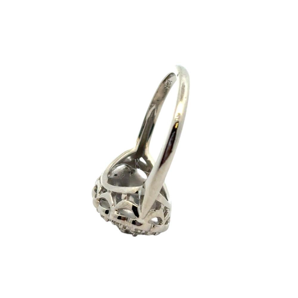 Platinum Vintage Style 0.50ctw Diamond Ring For Sale 7