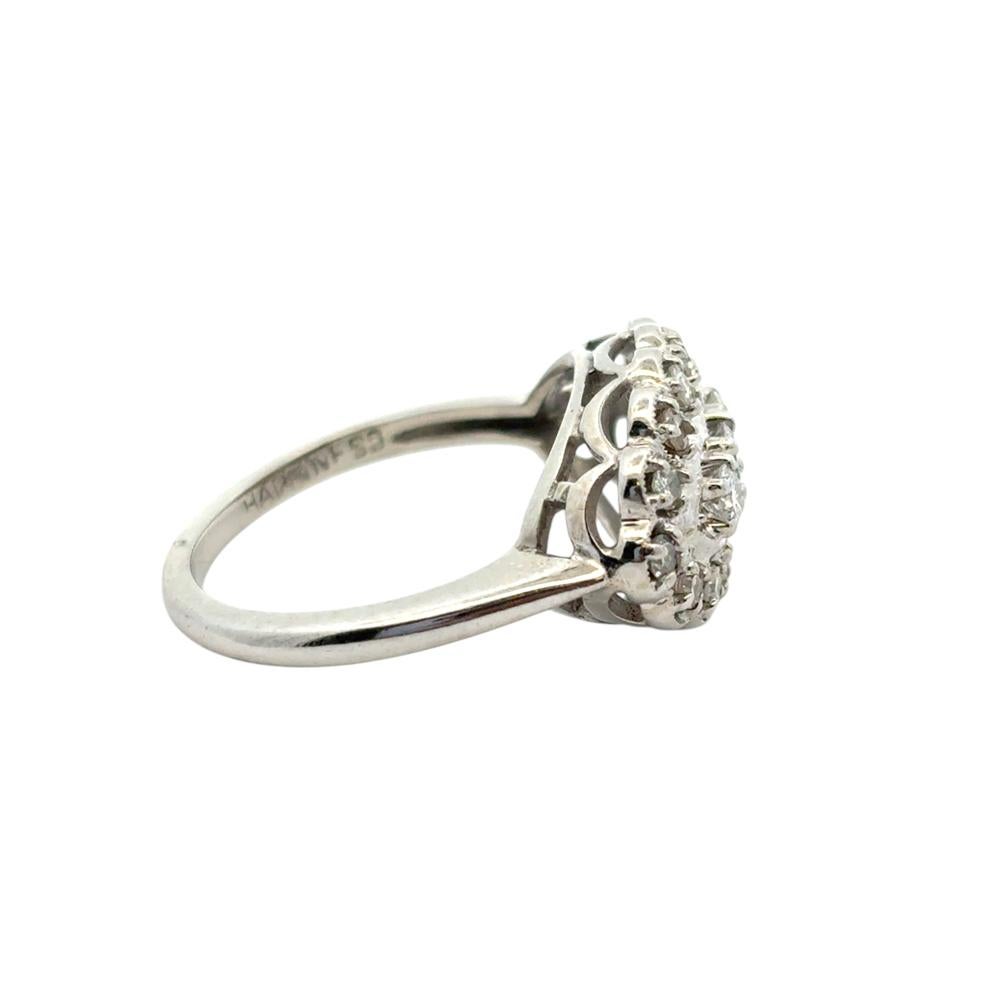 Platinum Vintage Style 0.50ctw Diamond Ring For Sale 8