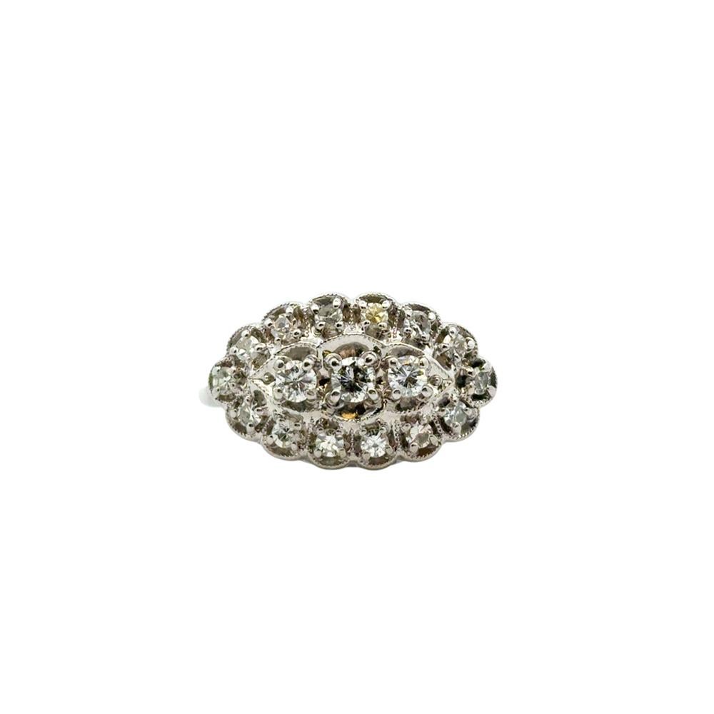 Platinum Vintage Style 0.50ctw Diamond Ring For Sale 13