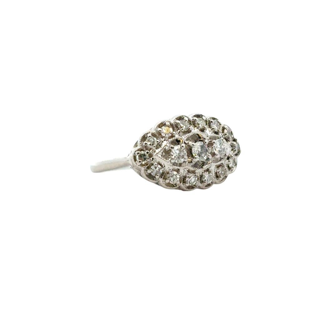 Modern Platinum Vintage Style 0.50ctw Diamond Ring For Sale