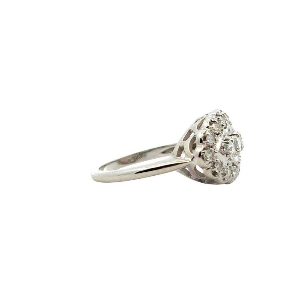 Platinum Vintage Style 0.50ctw Diamond Ring In Excellent Condition For Sale In Boca Raton, FL