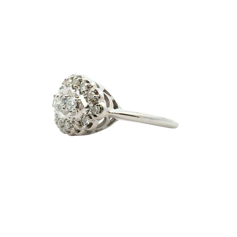 Platinum Vintage Style 0.50ctw Diamond Ring For Sale 3