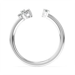 Platinum Violet Petite Floral Diamond Ring '1/10 Carat'