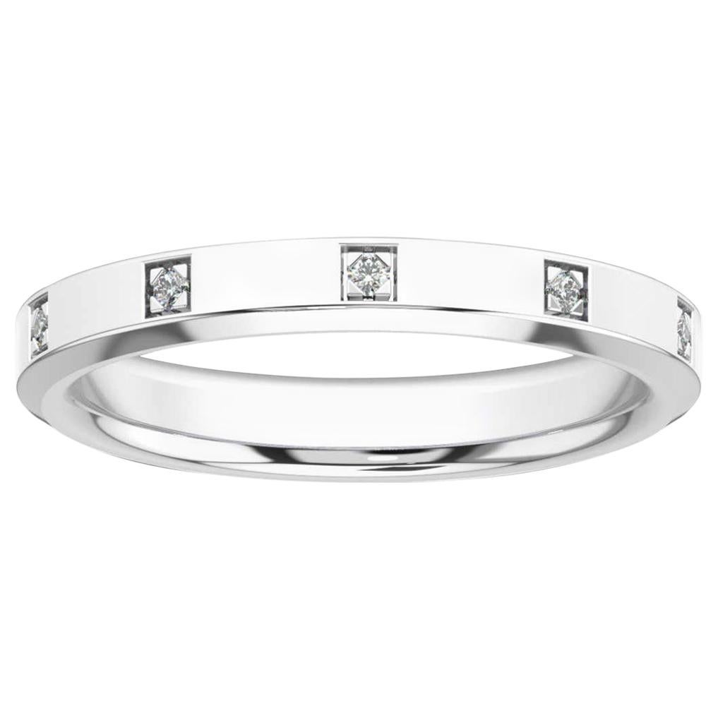 Platinum Vivian Beveled Edge Eternity Diamond Ring '1/10 Carat' For Sale