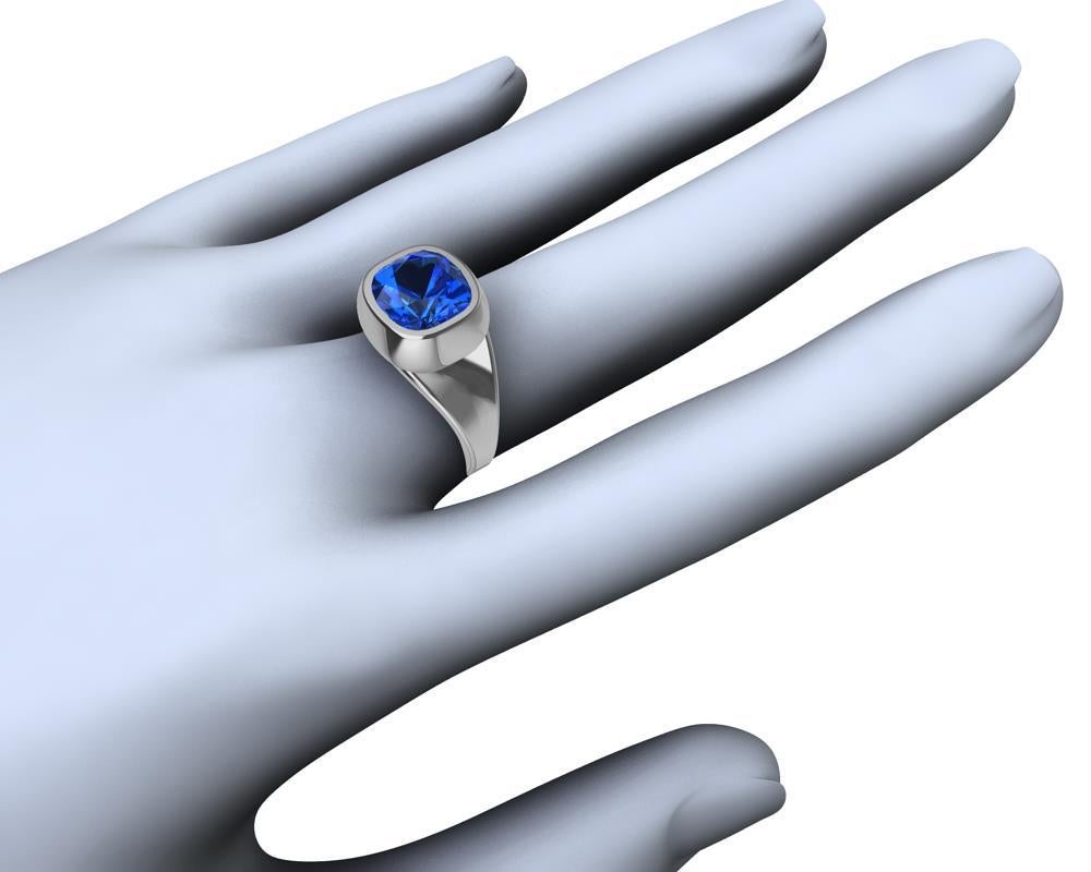 simple blue sapphire ring for men