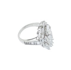Platinum Waterfall Swirl Diamond Cocktail Ring