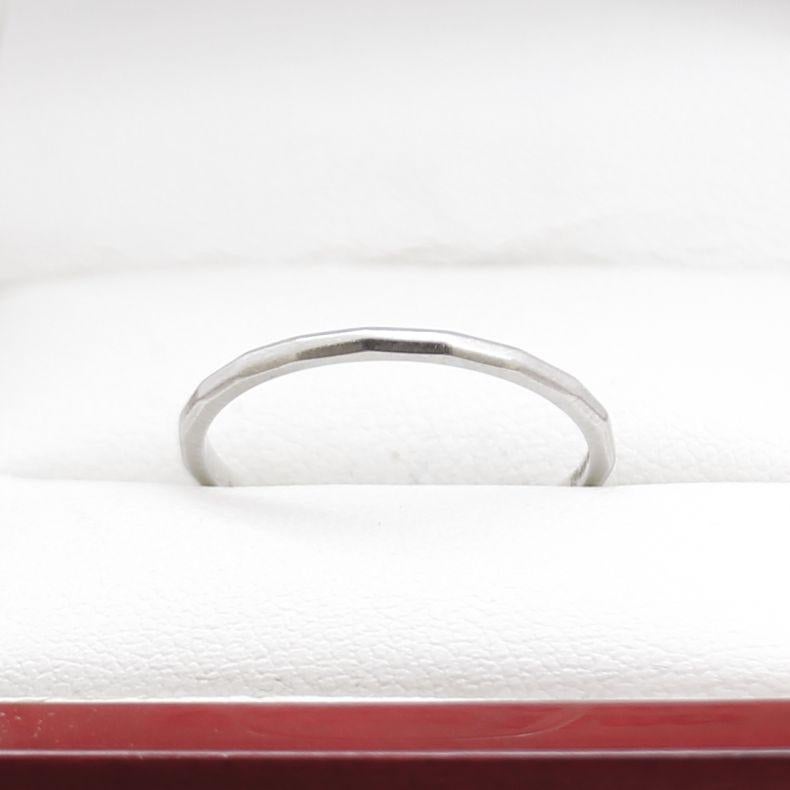 Art Deco Platinum Wedding Band Ring or Stacking Ring For Sale