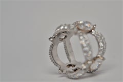 Platinum Wedding Band Set with Oval & Round Brilliant Cut Diamonds, 6.40 Carats