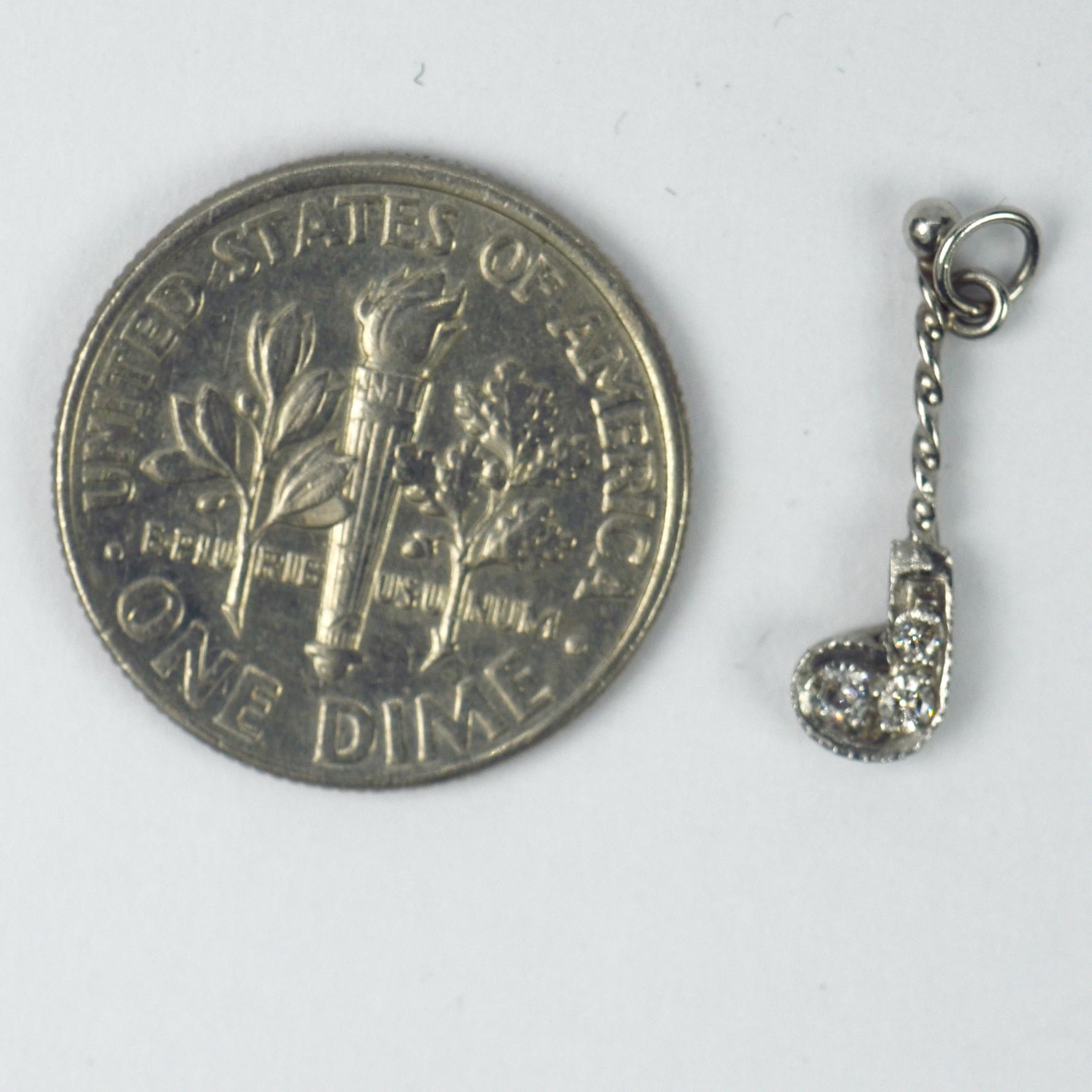 Platinum White Diamond Golf Club Charm Pendant For Sale 1