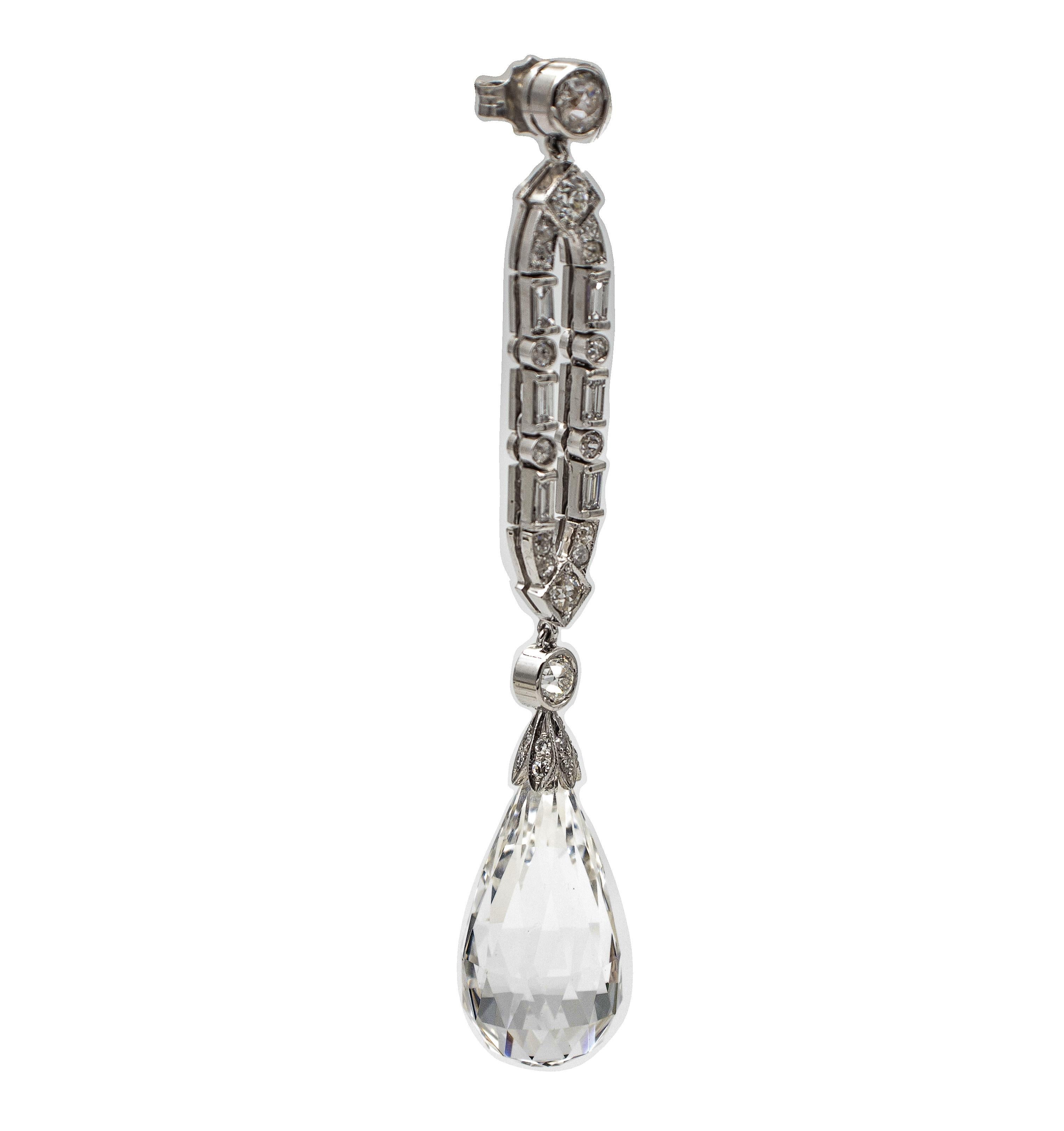long crystal drop earrings
