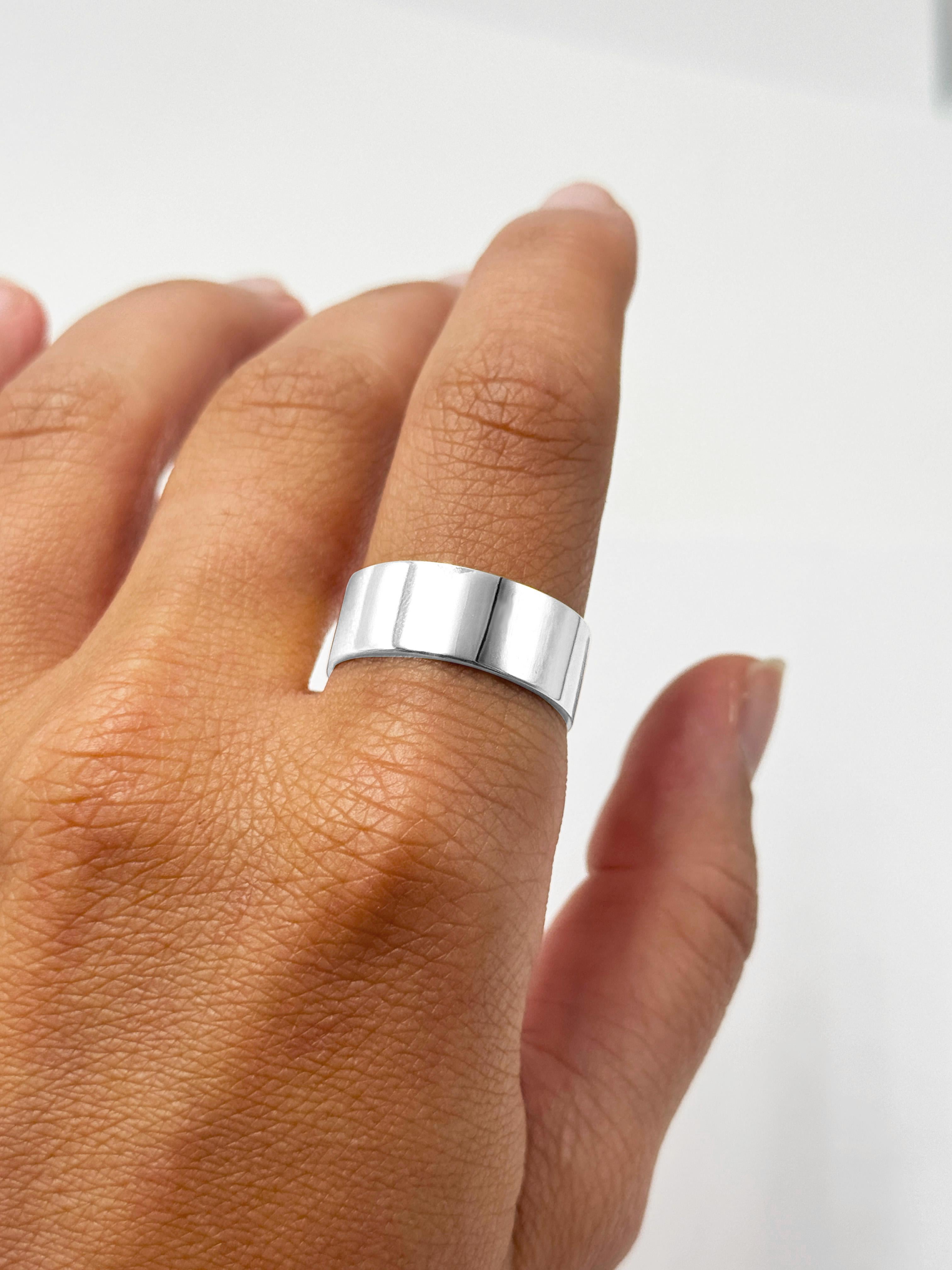Platinum Wide Band Ring Breite 8mm Größe 9.25 poliert im Angebot 3
