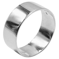 Platinum Wide Band Ring Breite 8mm Größe 9.25 poliert