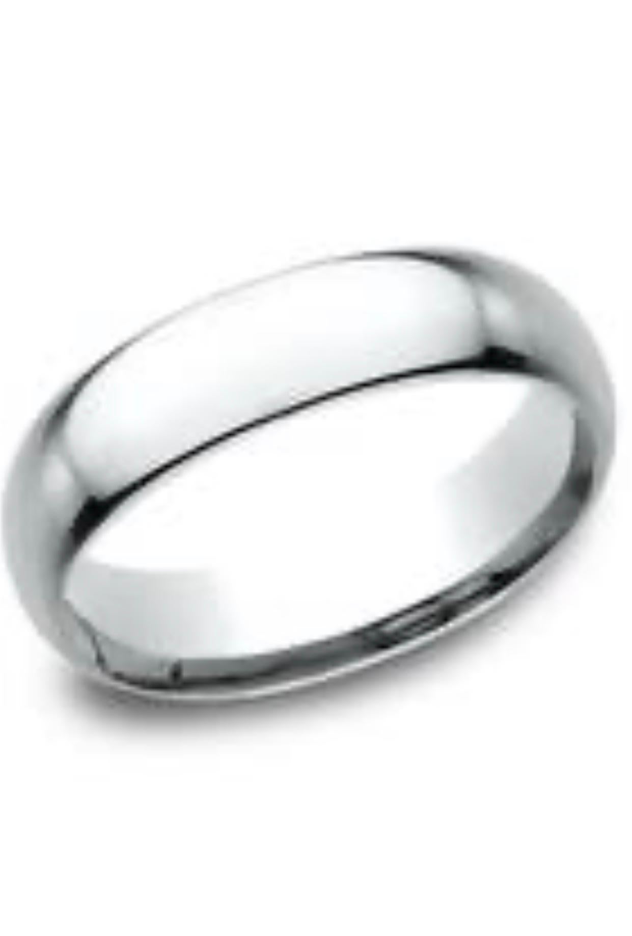 Platinum Wide Plain Wedding Band Ring 11 Grams, Estate Size 7.25
This men’s or unisex wedding band, crafted in Platinum , measures 4.25 mm in width and 2 mm thickness is a size 7.25 It weighs 8 grams.
This is a simple yet elegant wedding band . It