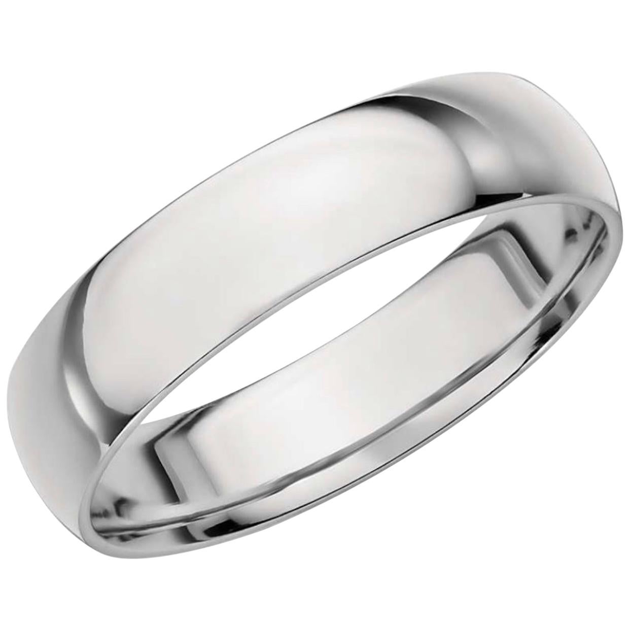 Platinum Wide Plain Wedding Band Ring 8 Grams, Estate