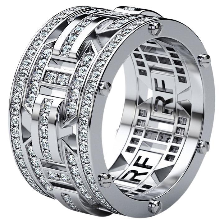 Platinum Wide Ring with 2.10ct Diamonds 