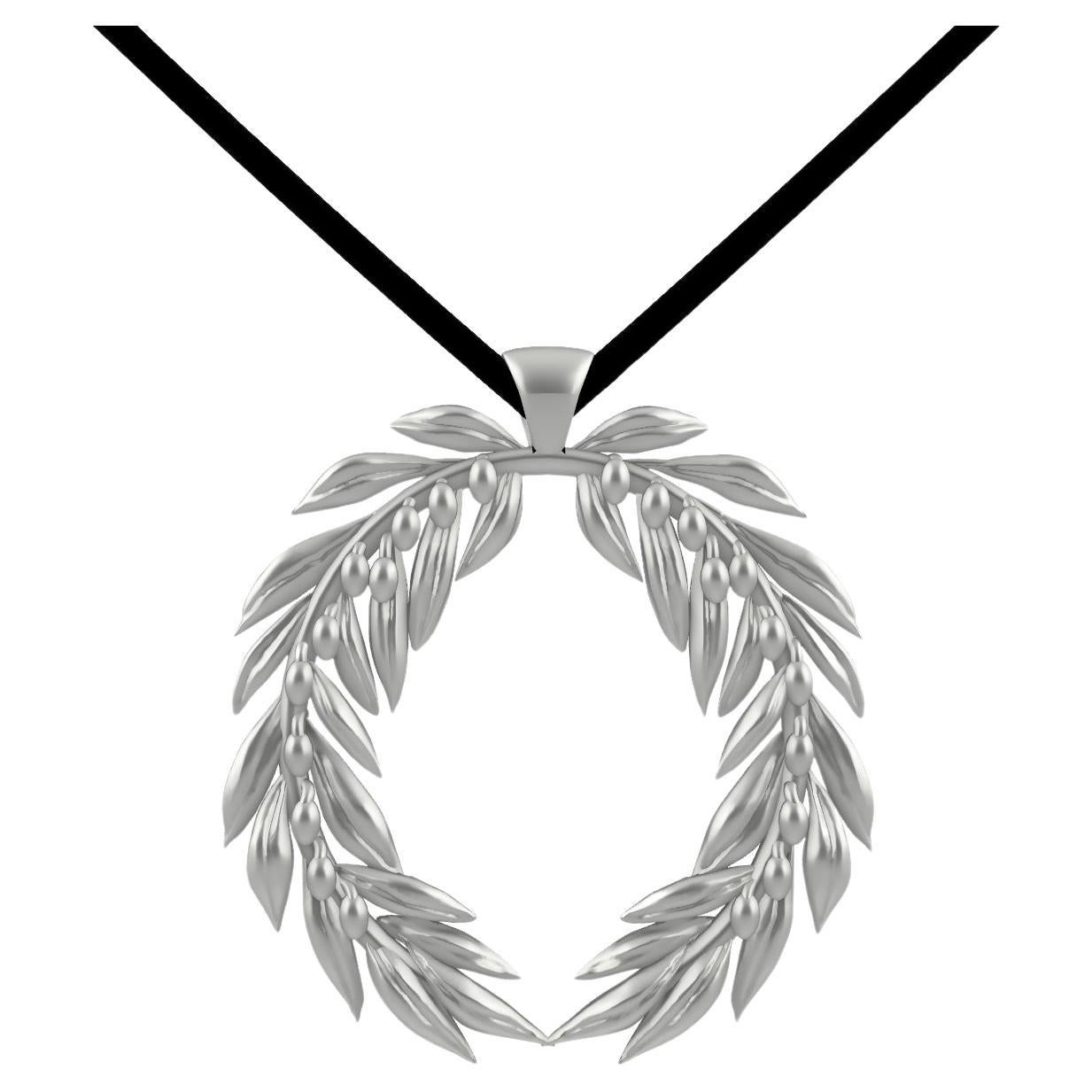 Platinum Olive Wreath Pendant