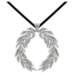 Platinum Olive Wreath Pendant