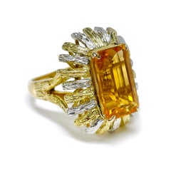 Anillo Citrino Oro Amarillo Platino