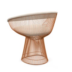 Platner Arm Chair in Diva/Moon Upholstery & Rose Gold Base