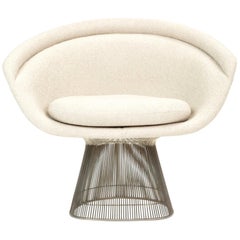 Platner Collection für Knoll Lounge Chair aus weißem Bouclé