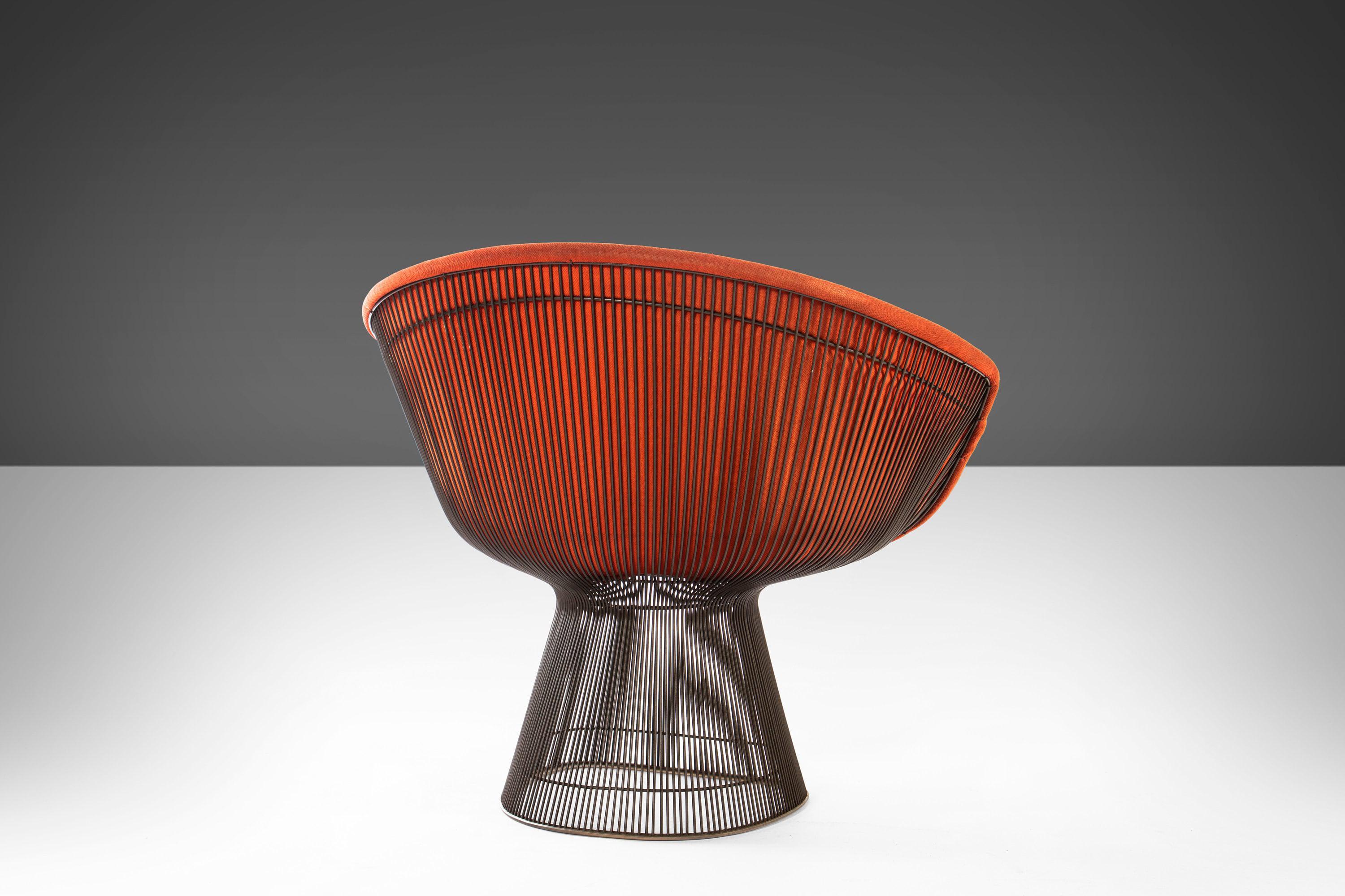 Platner Collection Lounge Chair by Warren Platner for Knoll in Original Red In Good Condition For Sale In Deland, FL