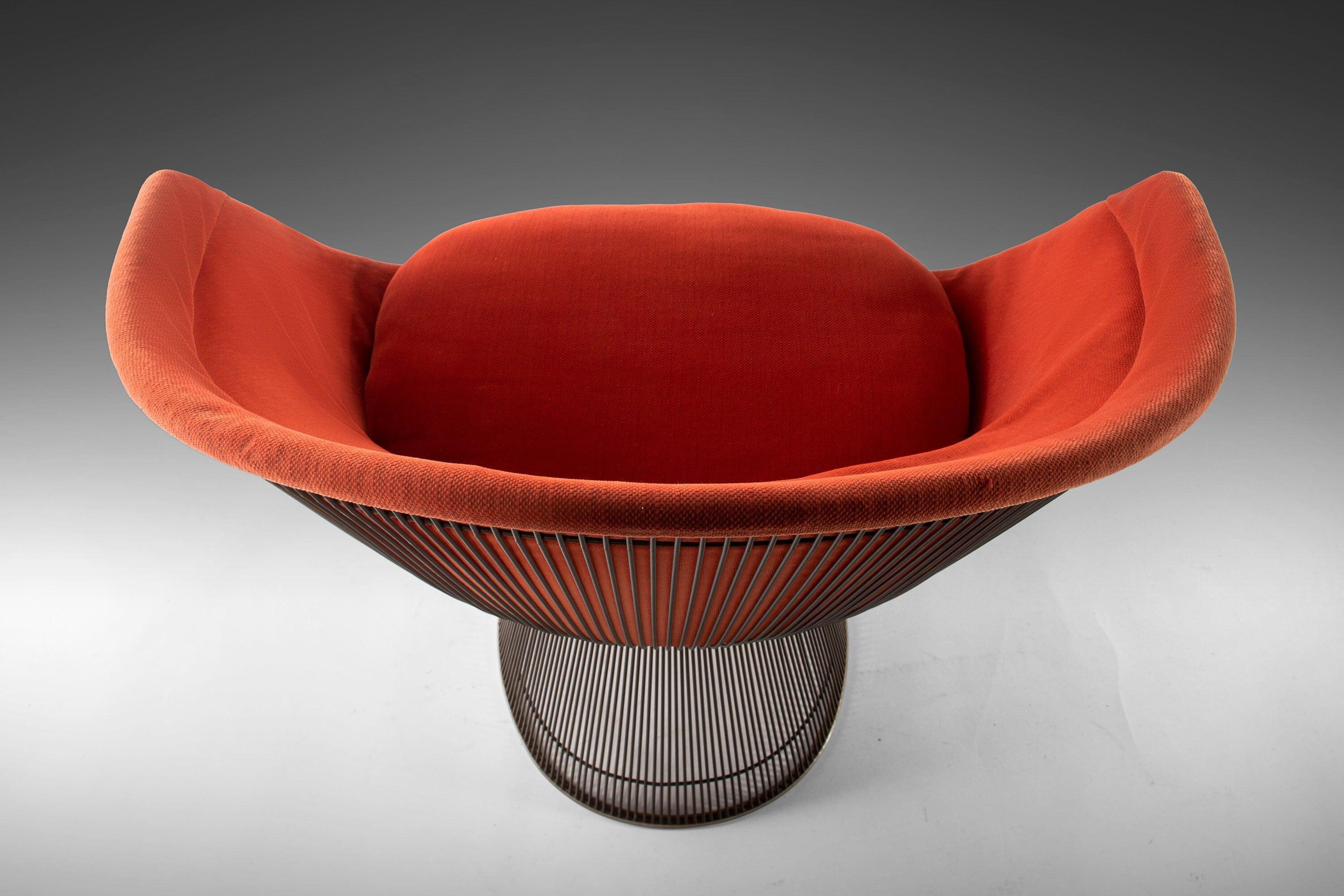 Late 20th Century Platner Collection Lounge Chair by Warren Platner for Knoll in Original Red For Sale