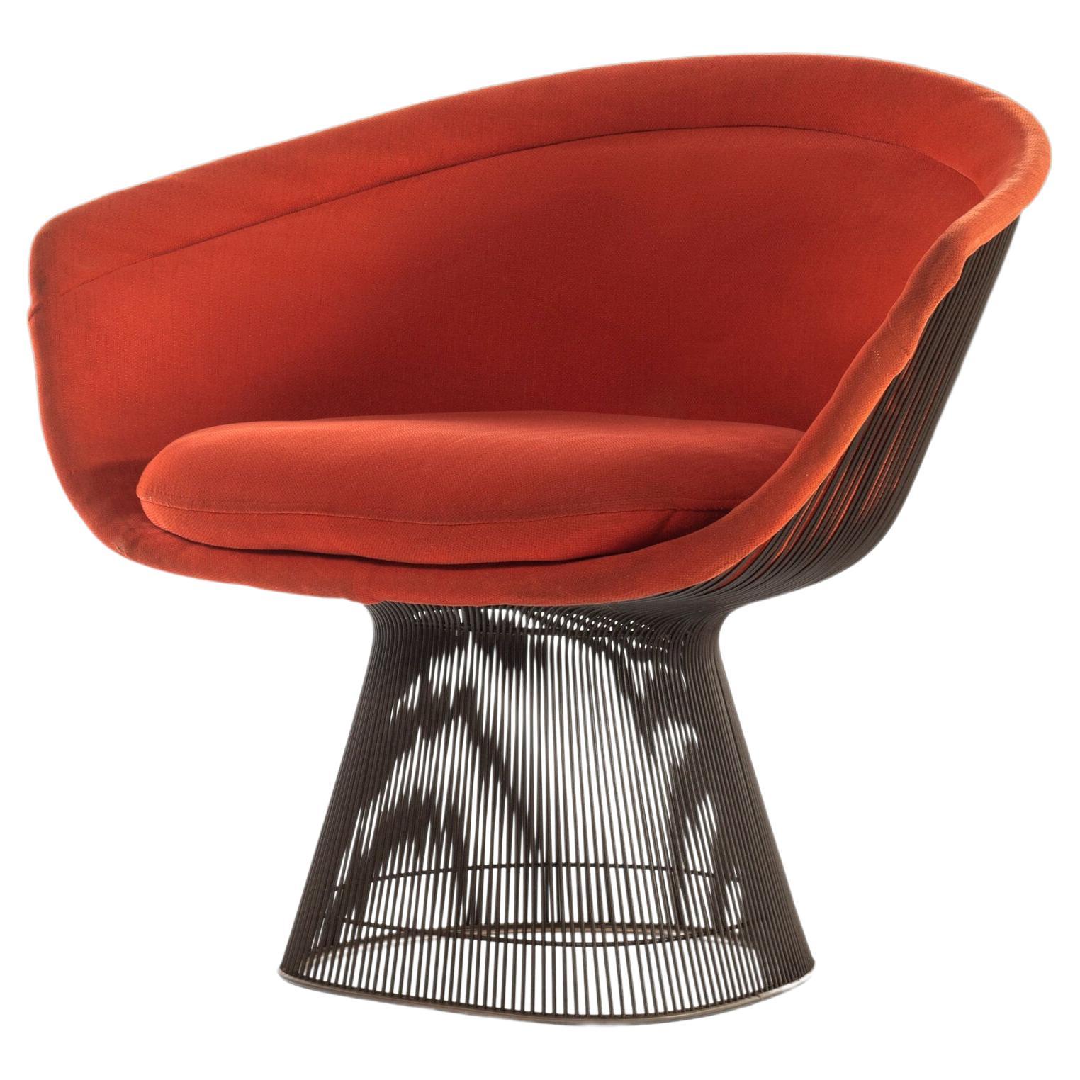 Platner Collection Lounge Chair by Warren Platner for Knoll in Original Red For Sale