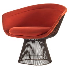 Vintage Platner Collection Lounge Chair by Warren Platner for Knoll in Original Red