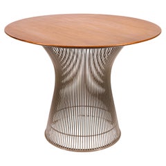 Platner for Knoll Mid Century Modern Walnut Top Circular Side End Table