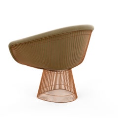 Platner Lounge Chair in Knoll Velvet/Sandstone Upholstery & Rose Gold Base