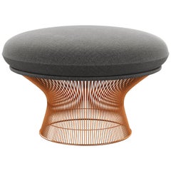 Platner Ottoman in Summit/Altitude Upholstery & Rose Gold Base 