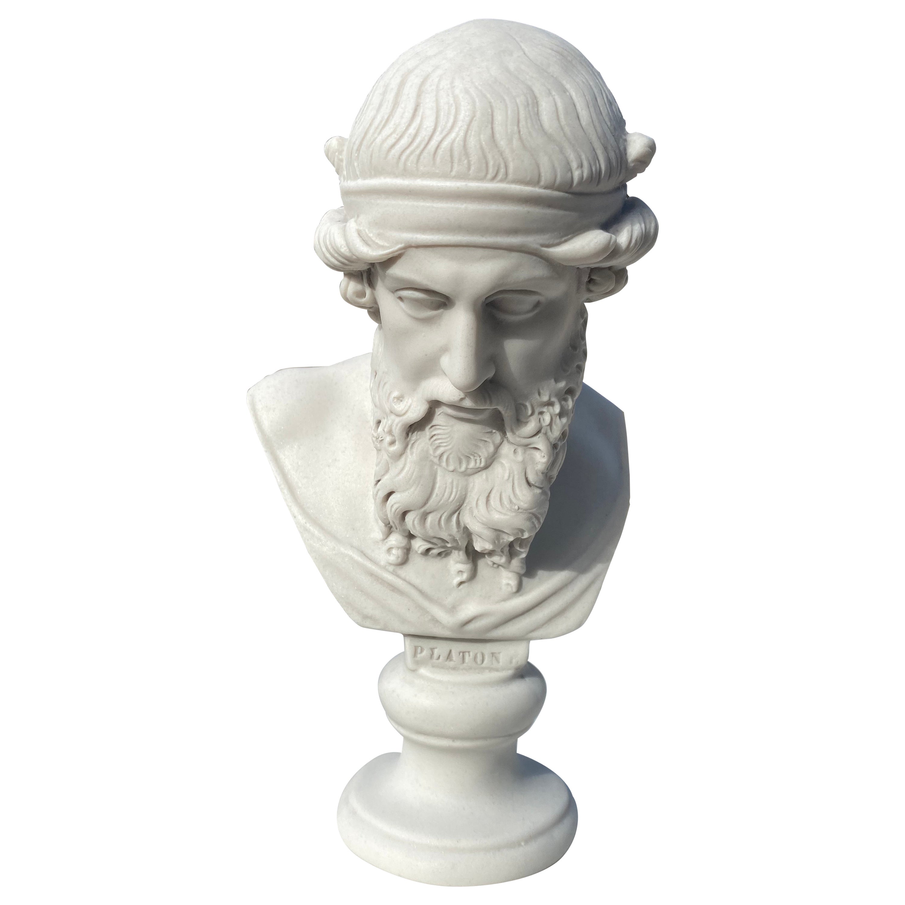 Plato Bust Sculpture - 20th Century Classic Roman Style