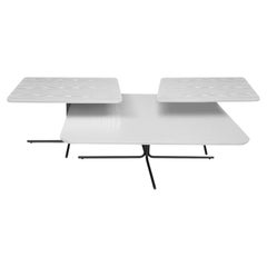 Plato Coffee Table in White Oak Wood and Graphite Finish, Set of 3