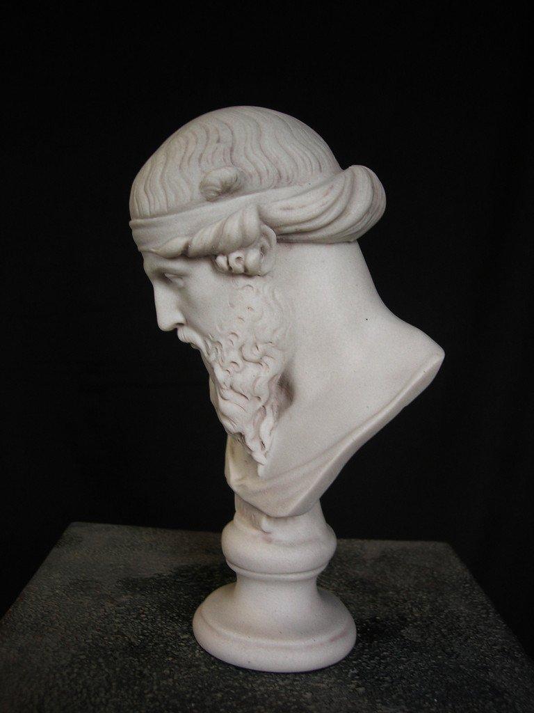 British Plato Marble Bust Sculpture, 20th Century