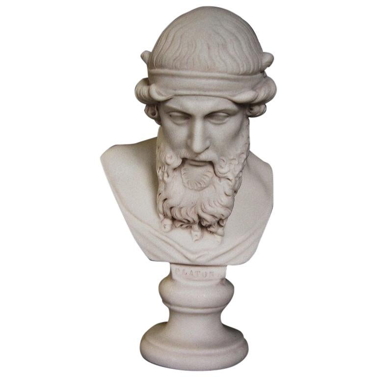 Plato Marble Bust Sculpture, 20th Century