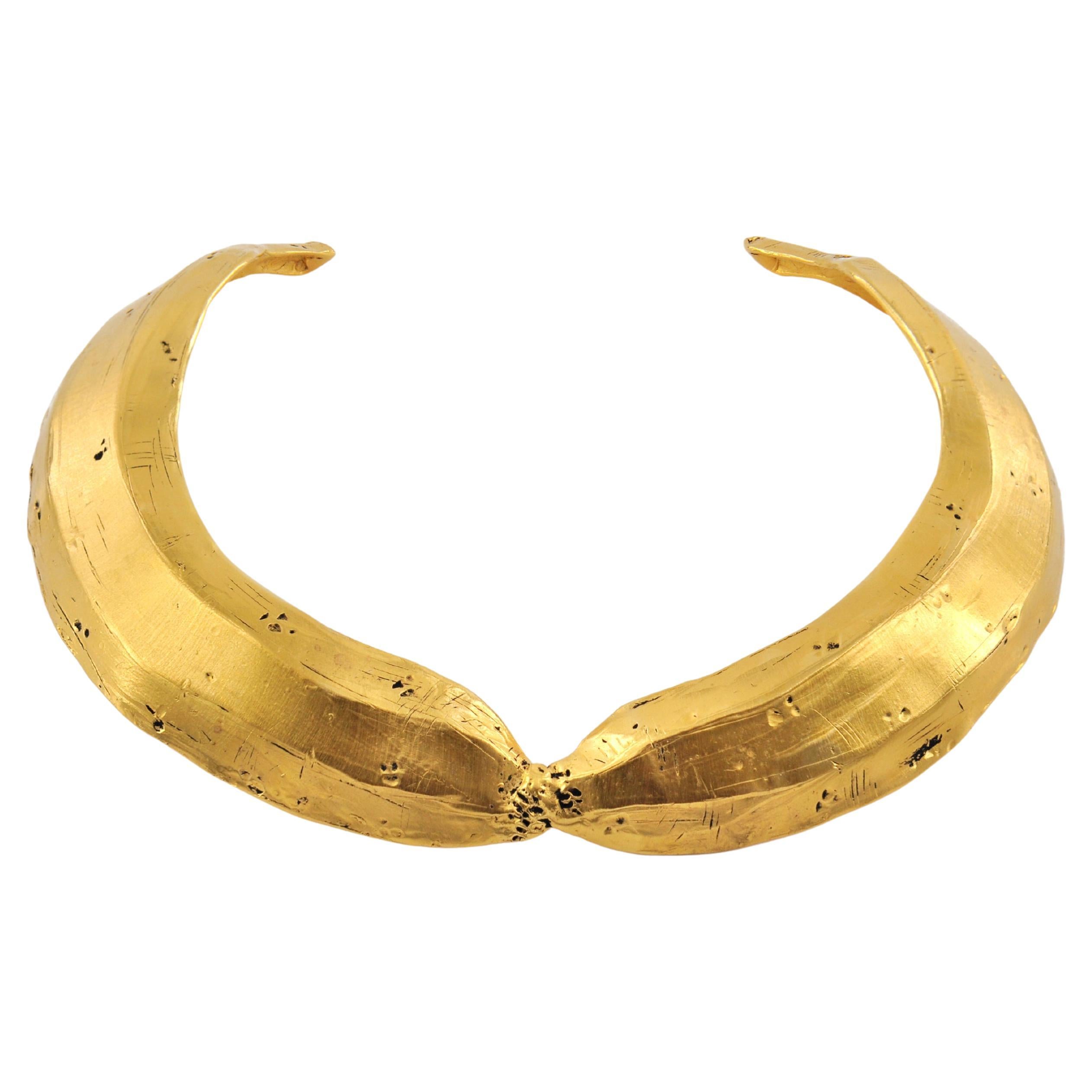 "Plato-No" Collection Necklace – Gold-Plated Bronze