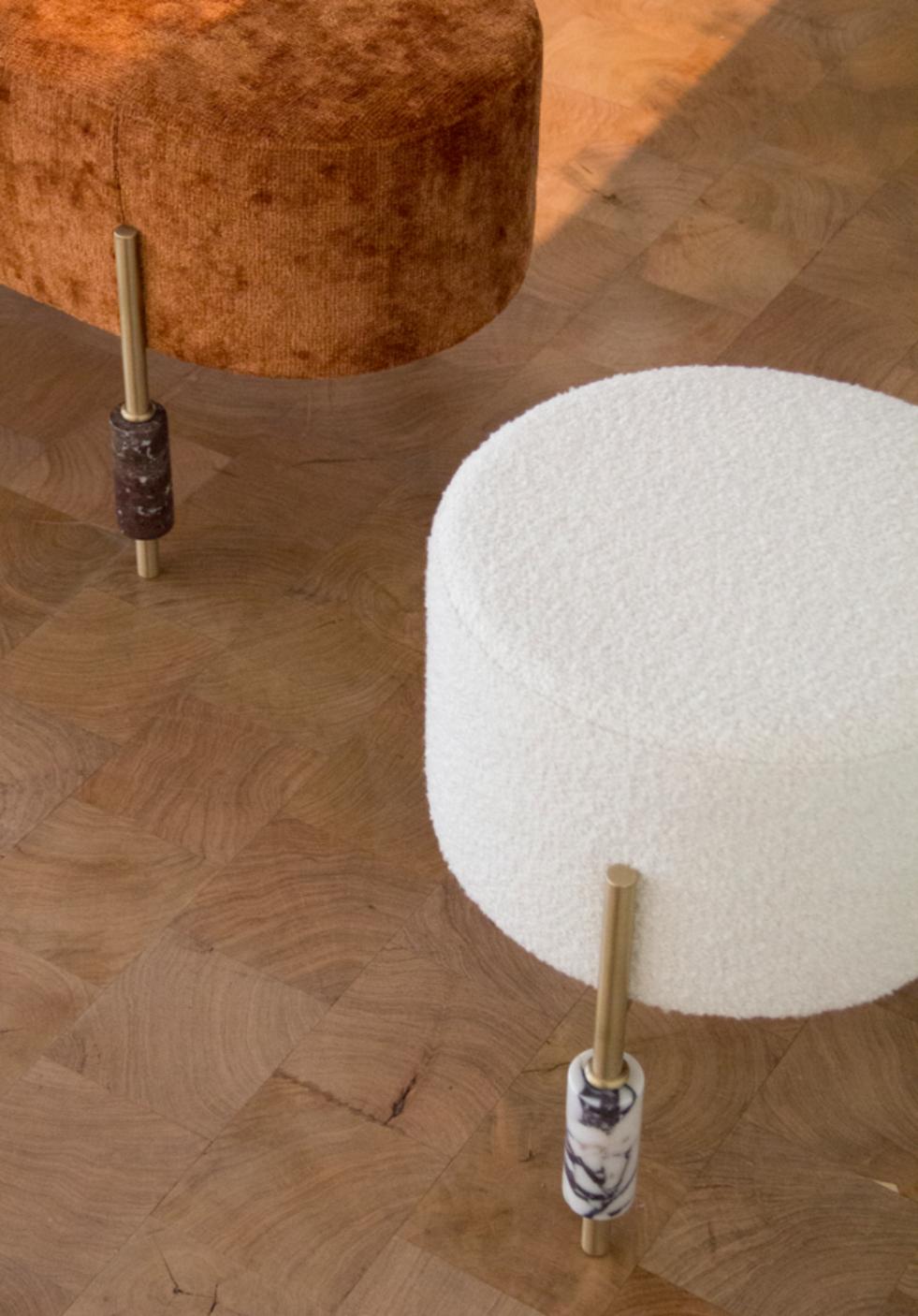 Marble Plato Pouf No 2 by Yasemin Toygar For Sale