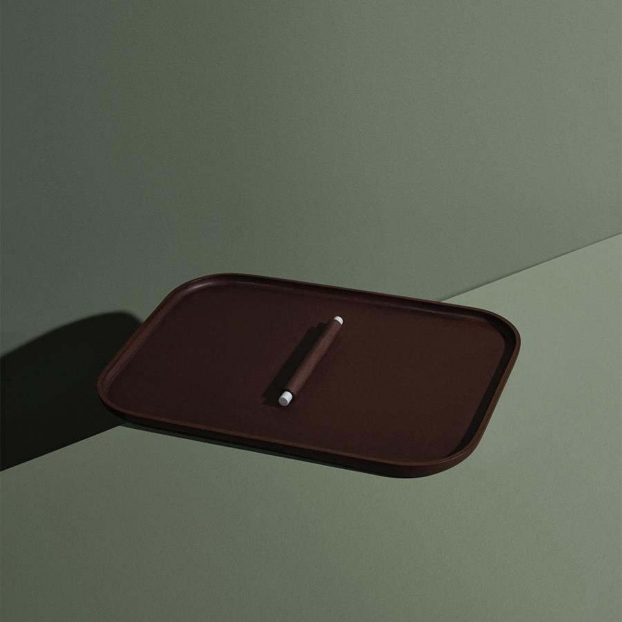 Leather Plato Rectangle No.01 Desk Organizer Design by Defne Koz for Uniqka For Sale
