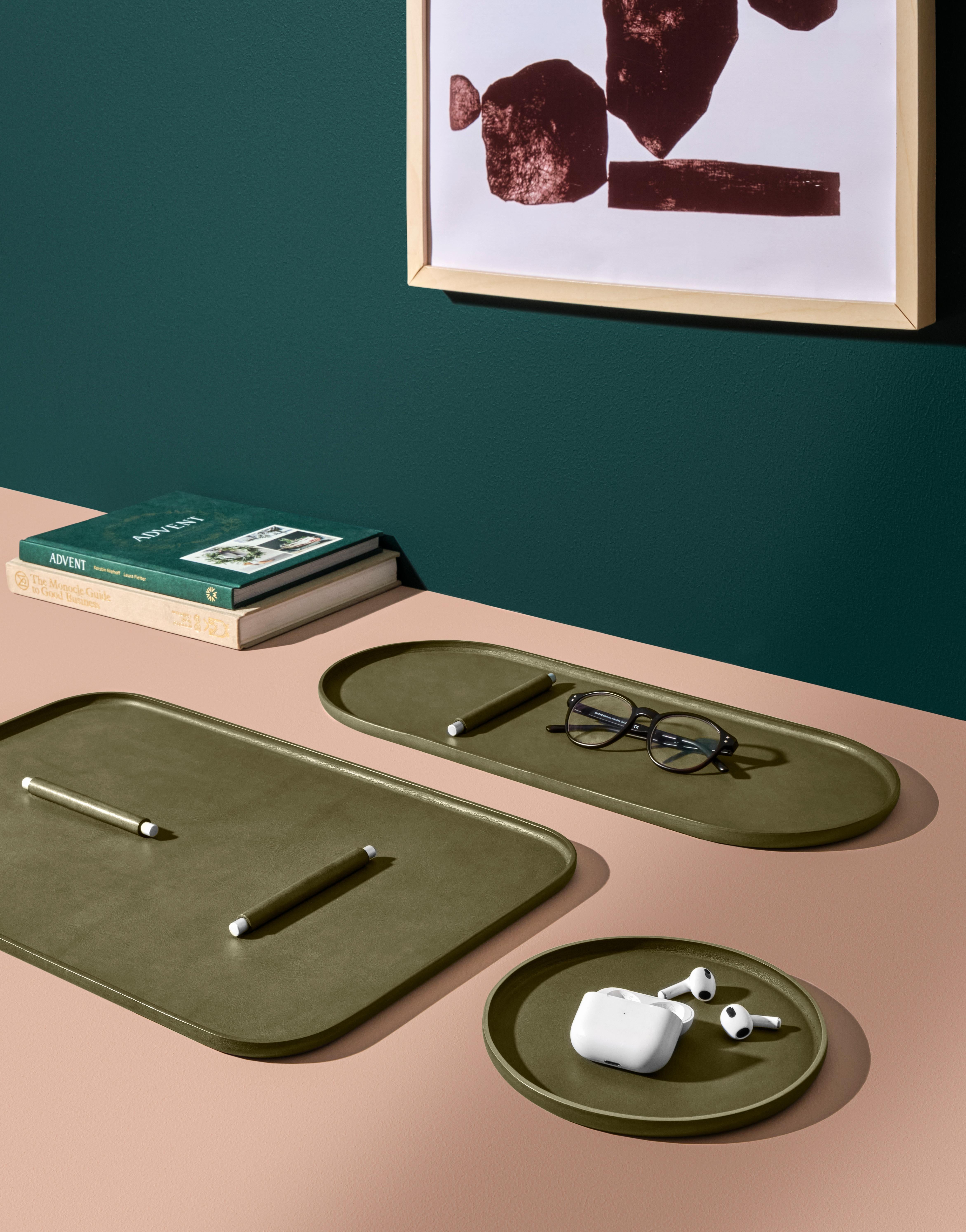 Post-Modern Plato Rectangle No.02 in Vegetable Tanned Leather & Anodized Aluminum by UNIQKA For Sale