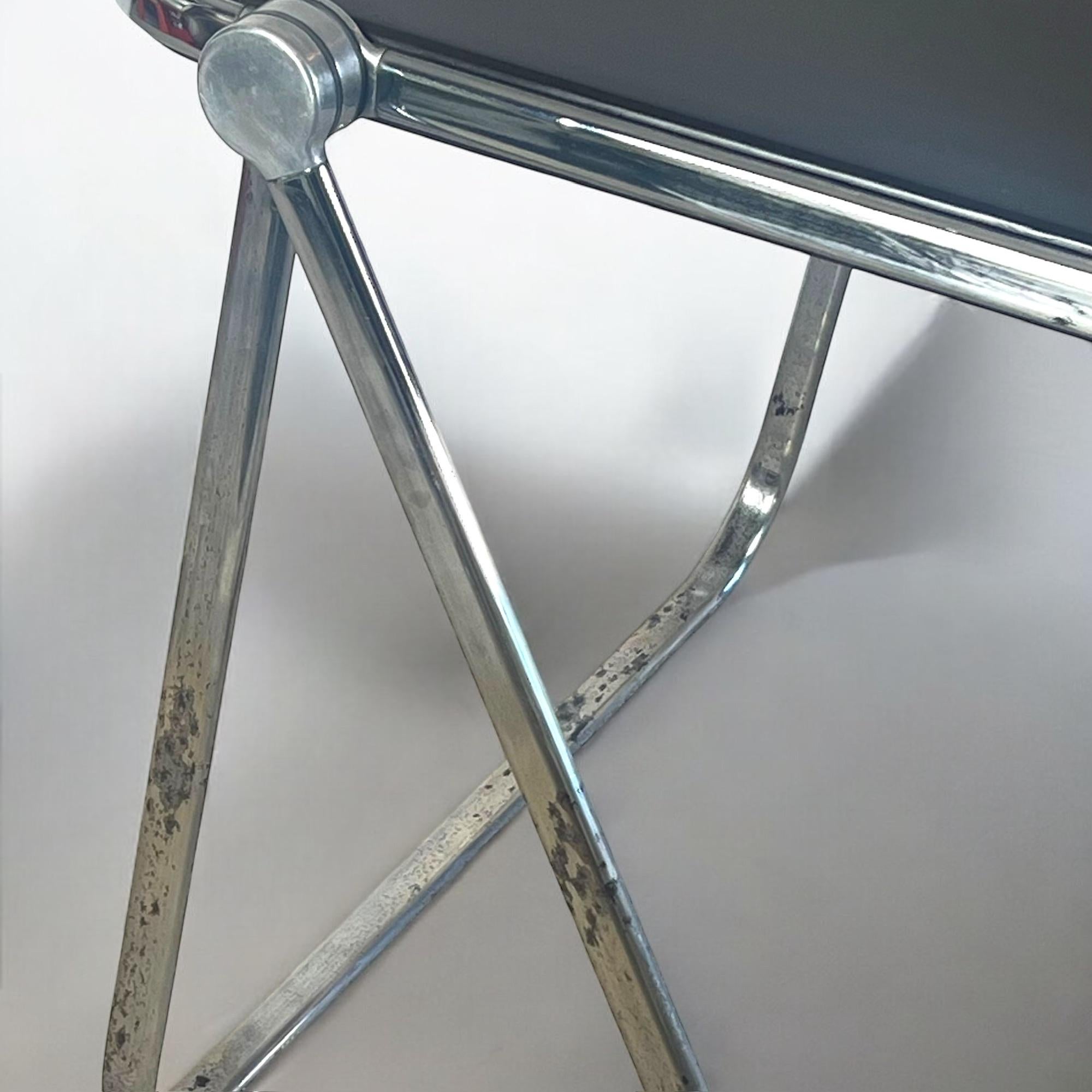 Aluminum Platone Foldable Desk and Plia Chair by Giancarlo Piretti for Anonima Castelli